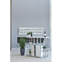 Coaster Furniture 182757 2-door Bar Cabinet with Glass Shelf High Glossy White and Chrome